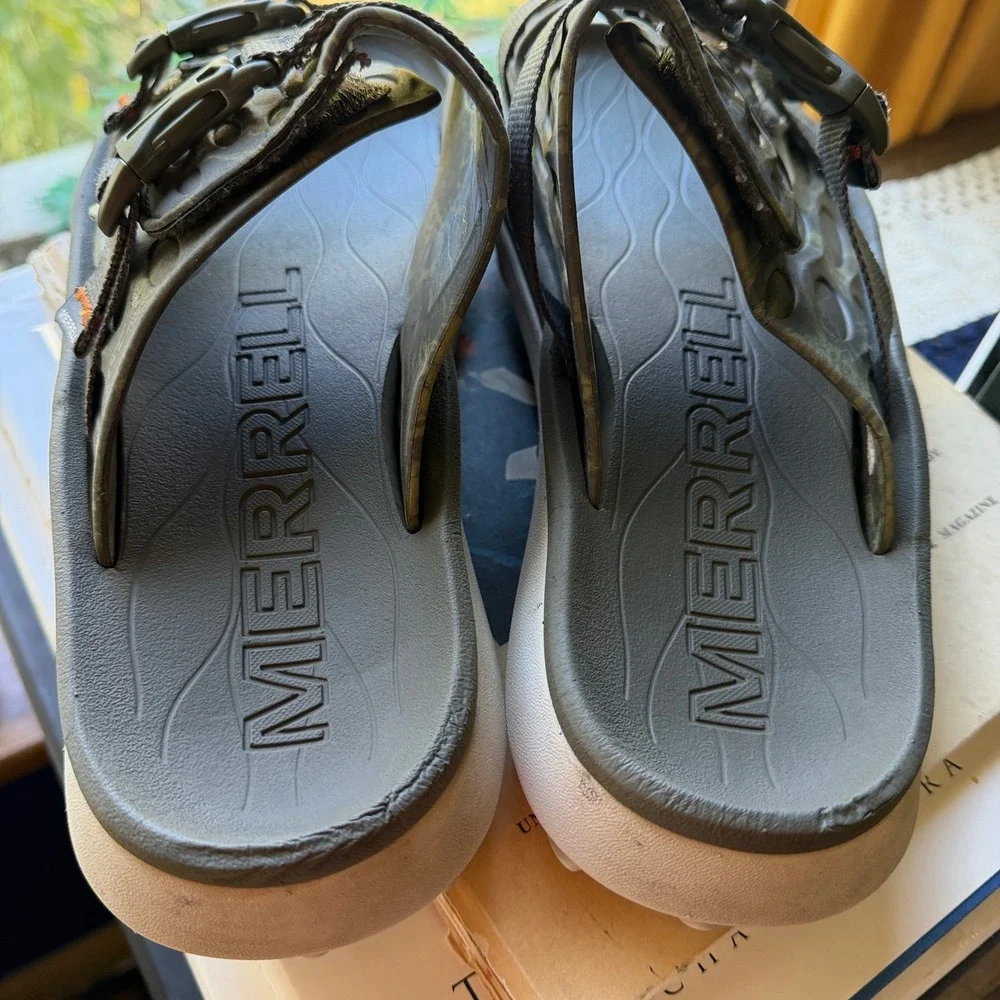 Merrell Hydro Slide 2 Mens 11 Olive Green Camo Adjustable Strap Sandals J005227